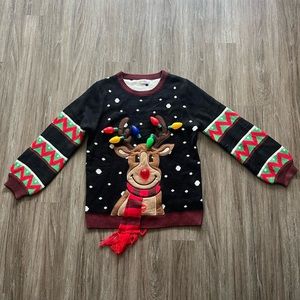 JOYIN Christmas Ugly Sweater LED Light Up Reindeer Xmas Sweater Built-in Size: L